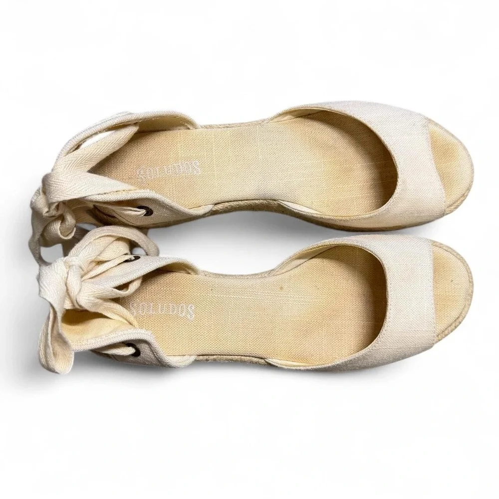 Womens Soludos platform wedge espadrilles shoes size 7.5